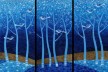 Blue birds - Tempera on panel - 25x64cm (x3)